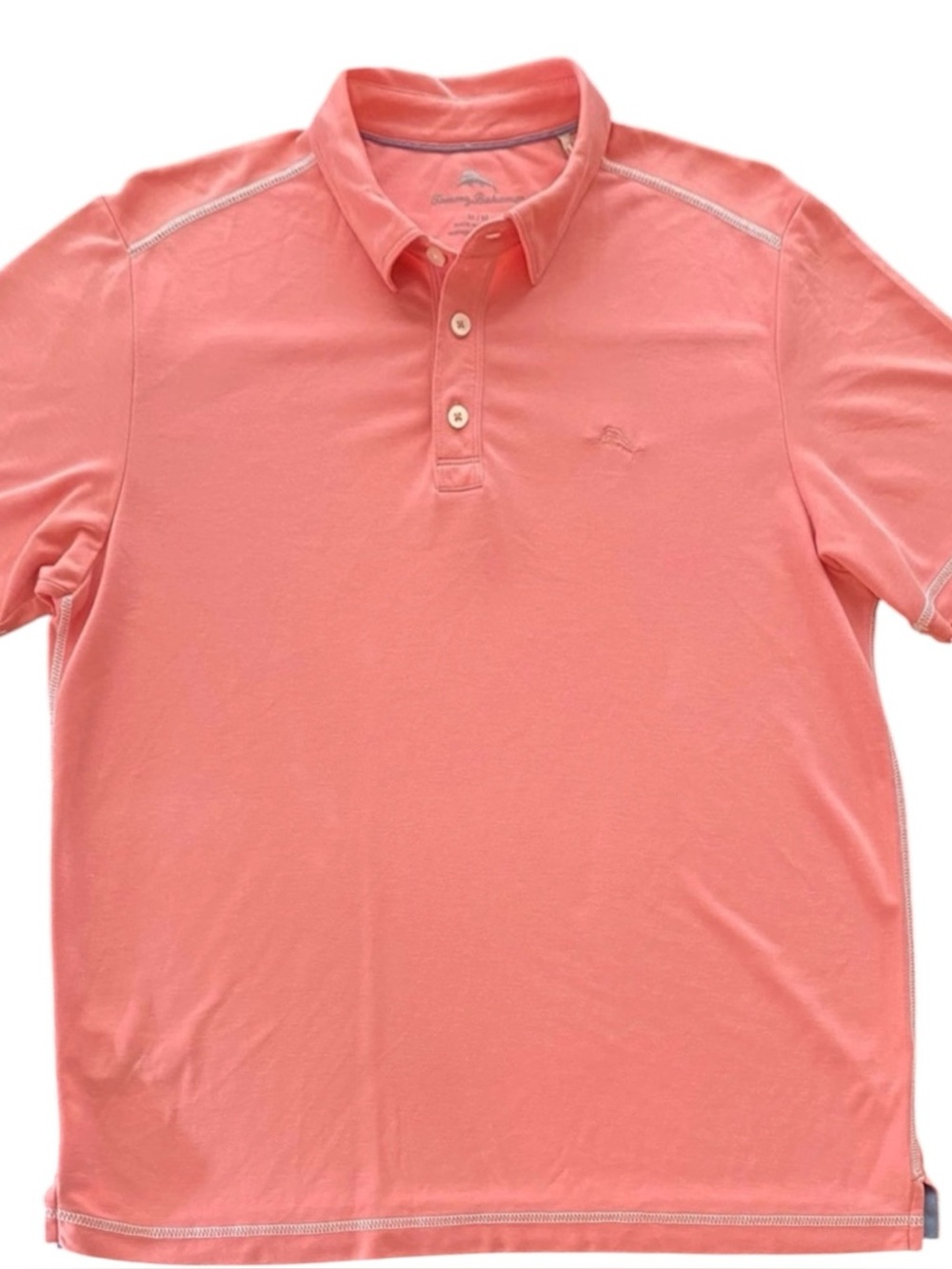 Tommy Bahama Coral Pink Modal Blend Polo Shirt Men’s Medium Short Sleeve Golf